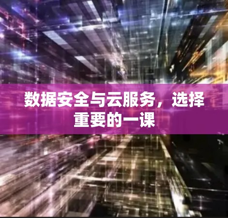 数据安全与云服务，选择重要的一课