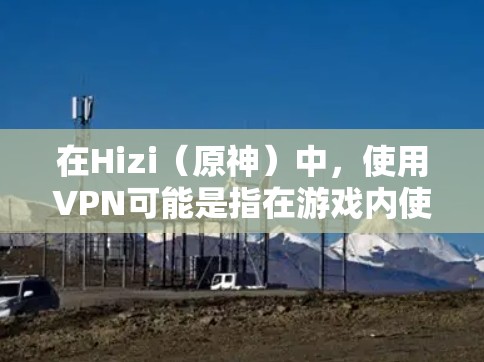 在Hizi（原神）中，使用VPN可能是指在游戏内使用双线加速功能来提升游戏速度。以下是具体步骤