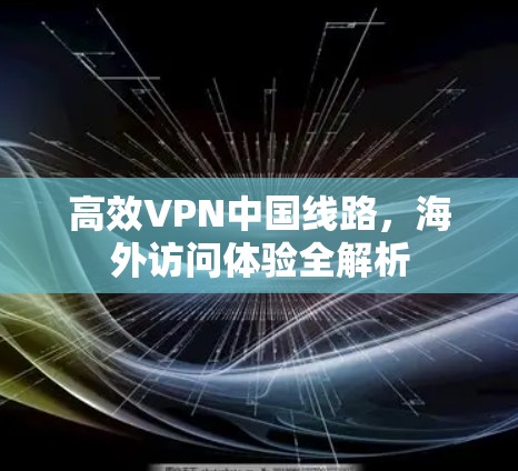 高效VPN中国线路，海外访问体验全解析