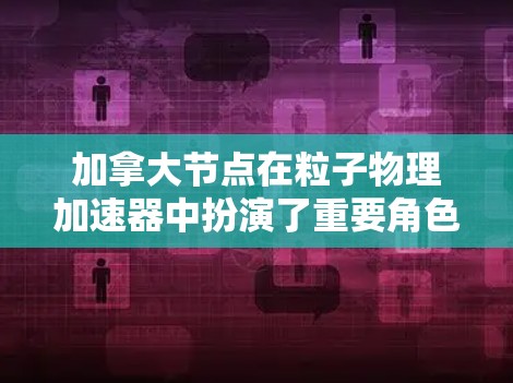 加拿大节点在粒子物理加速器中扮演了重要角色，以下是其主要功能和作用