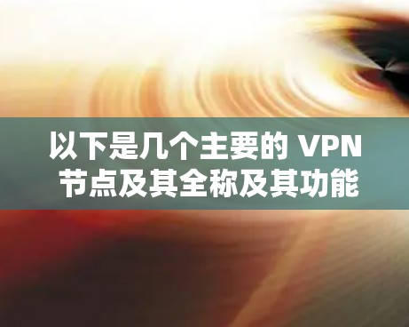 以下是几个主要的 VPN 节点及其全称及其功能