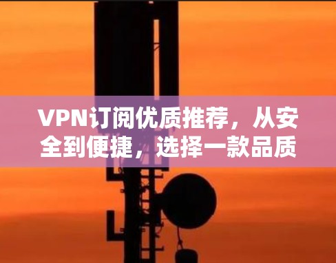 VPN订阅优质推荐，从安全到便捷，选择一款品质云服务