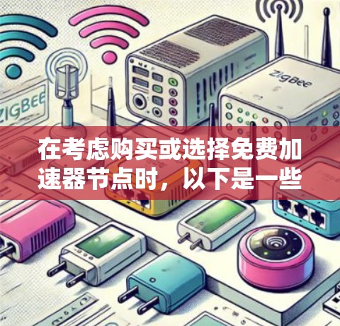 在考虑购买或选择免费加速器节点时，以下是一些关键因素和建议